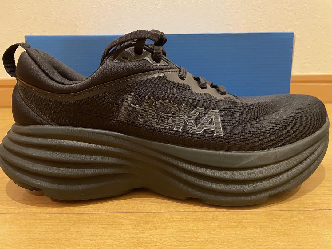 HOKA ブラック スニーカー　ボンダイ8 ワイド