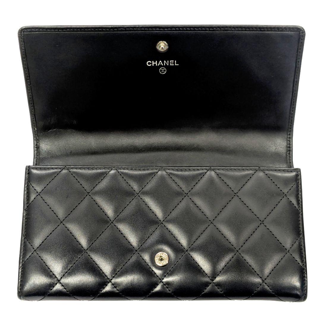CHANEL シャネル ラムスキン カンボンライン 二つ折り 長財布