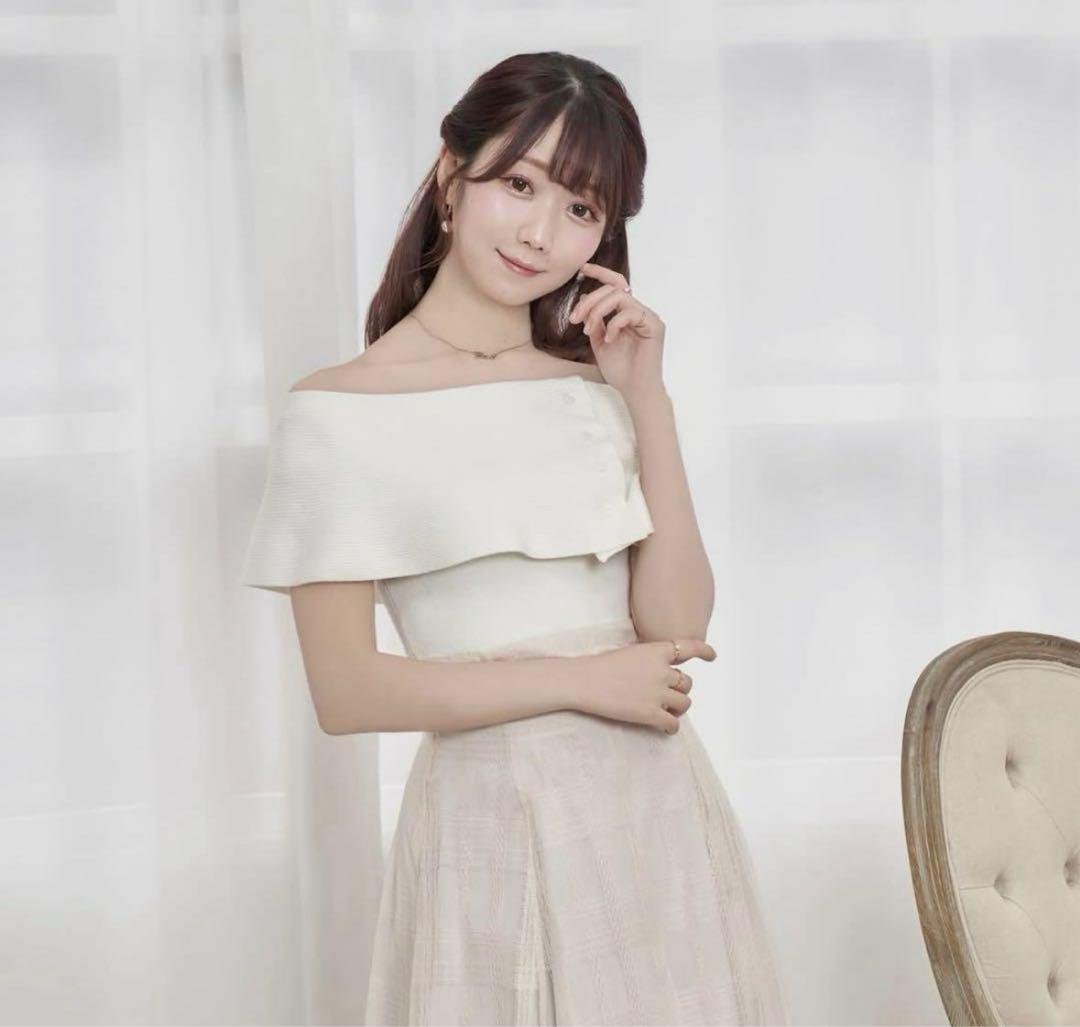 ワンピース Off shoulder knit docking one piece