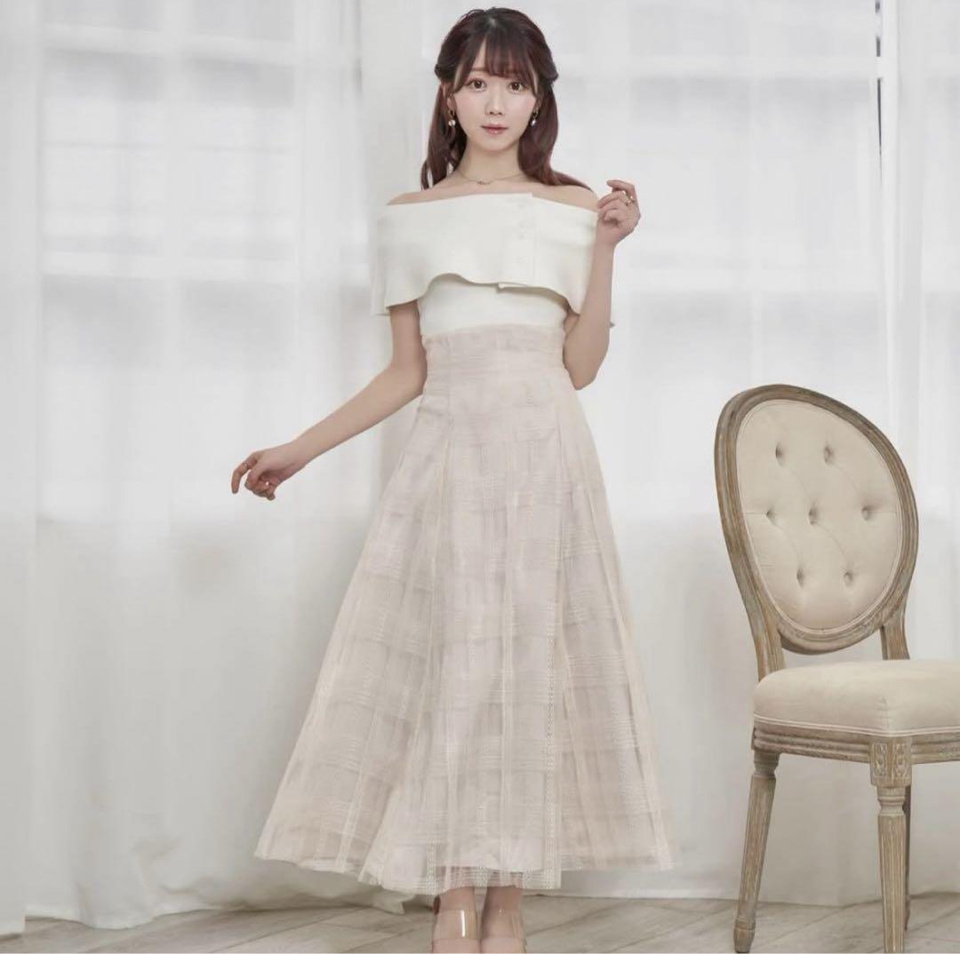 ワンピース Off shoulder knit docking one piece