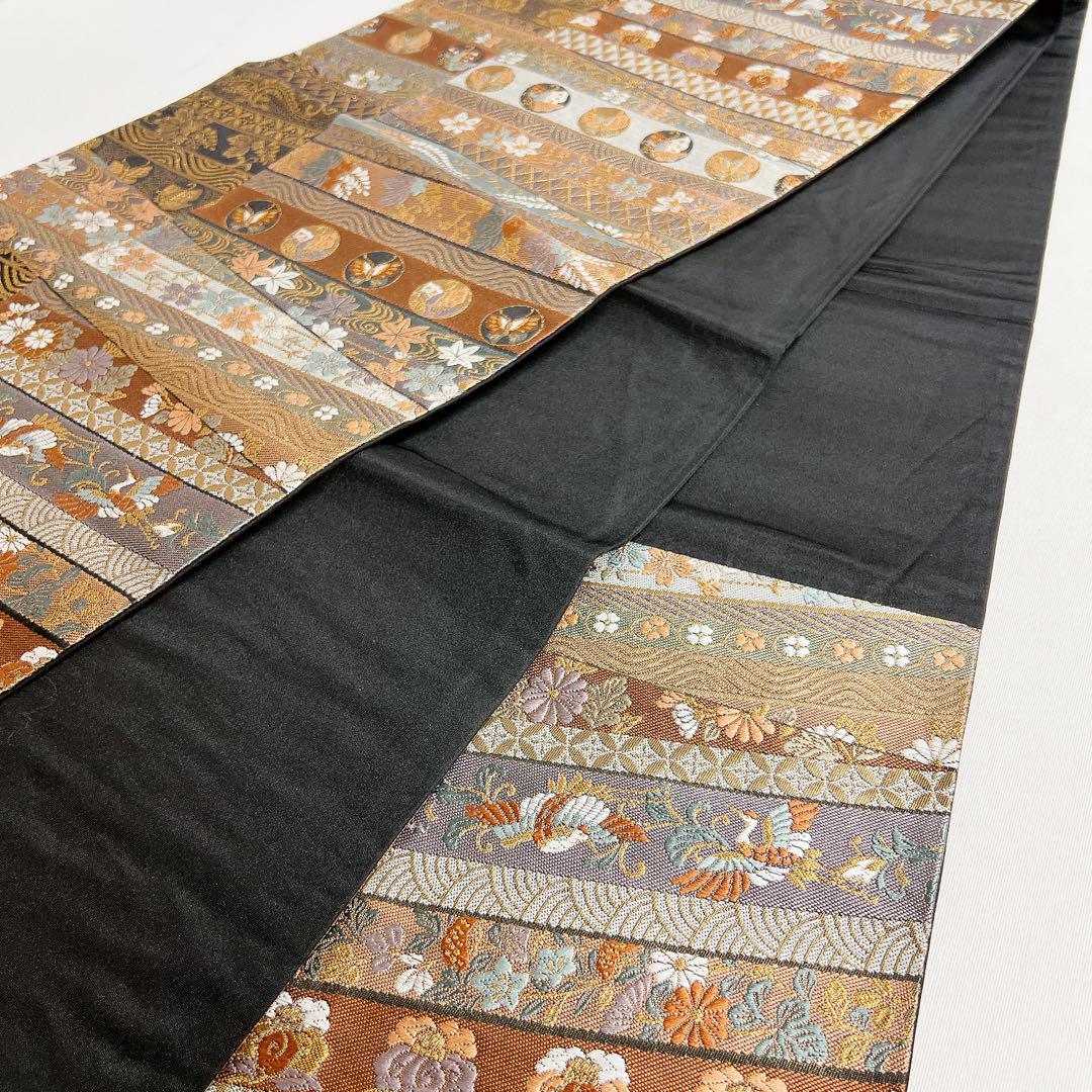 袋帯　横段　花　蝶　金糸　着物　帯　006k 袋帯 横段 花 蝶 金糸 着物 帯 006k - メルカリ