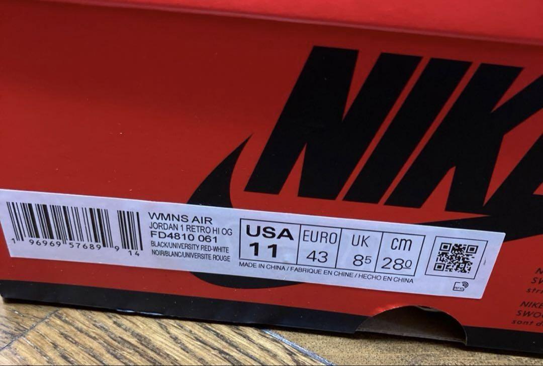 新品 Nike ナイキ Air Jordan 1 エア ジョーダン Bred