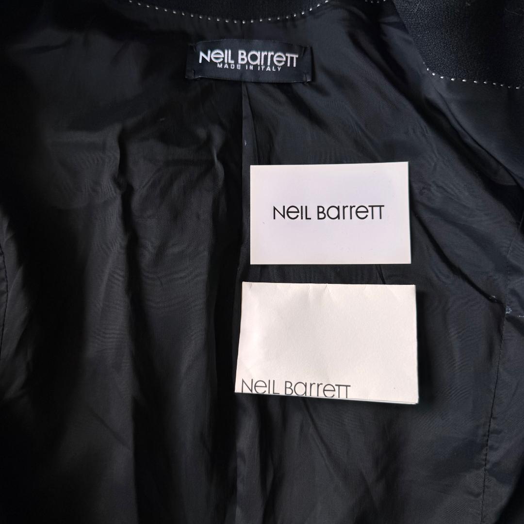 NEIL BARRETT ニールバレット ノーカラー ジャケット 38 ブラック NEIL BARRETT ニールバレット ノーカラー ジャケット 38 ブラック