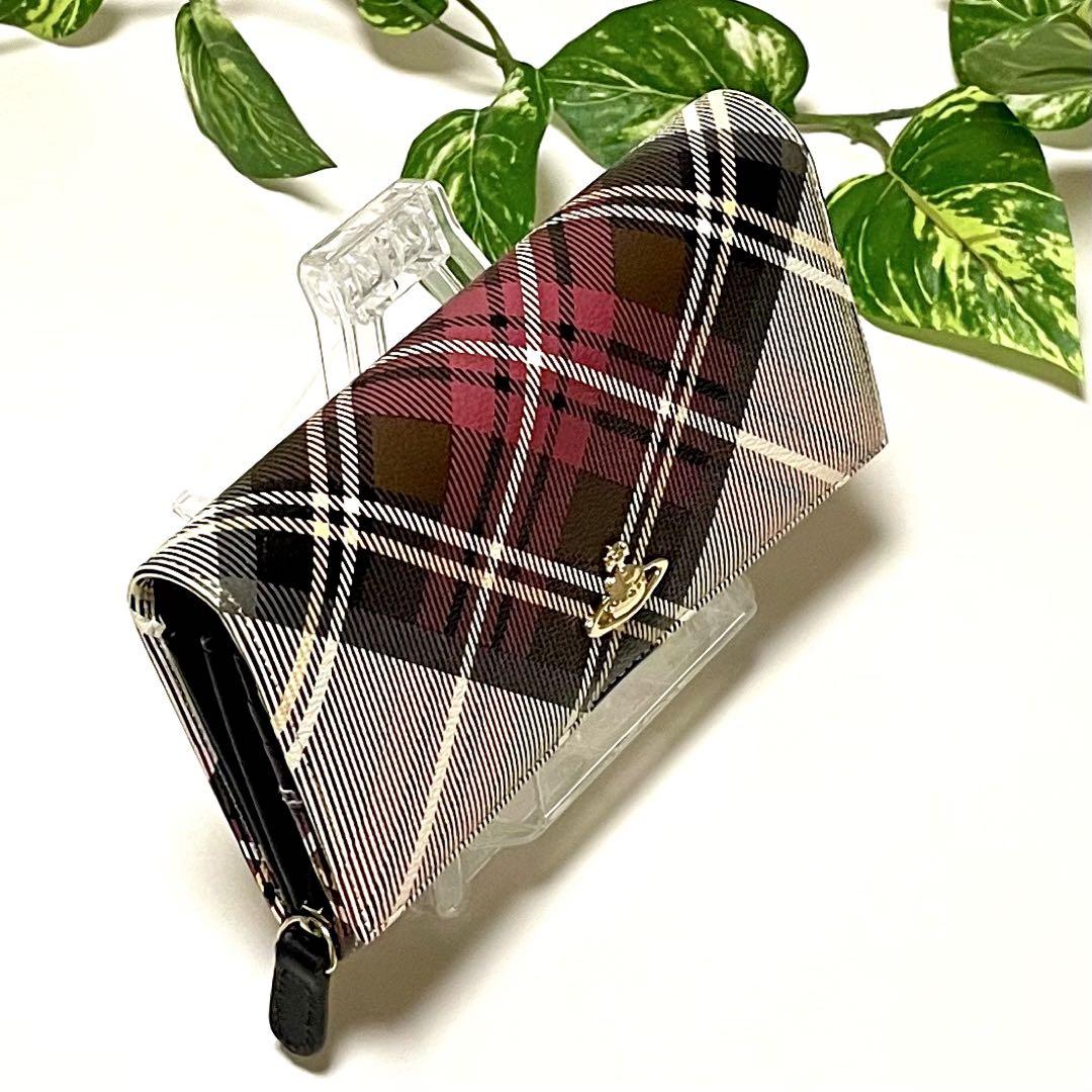 最安値 新品 ♡Vivienne 長財布ピンクチェック 64VV493 Westwood 小物