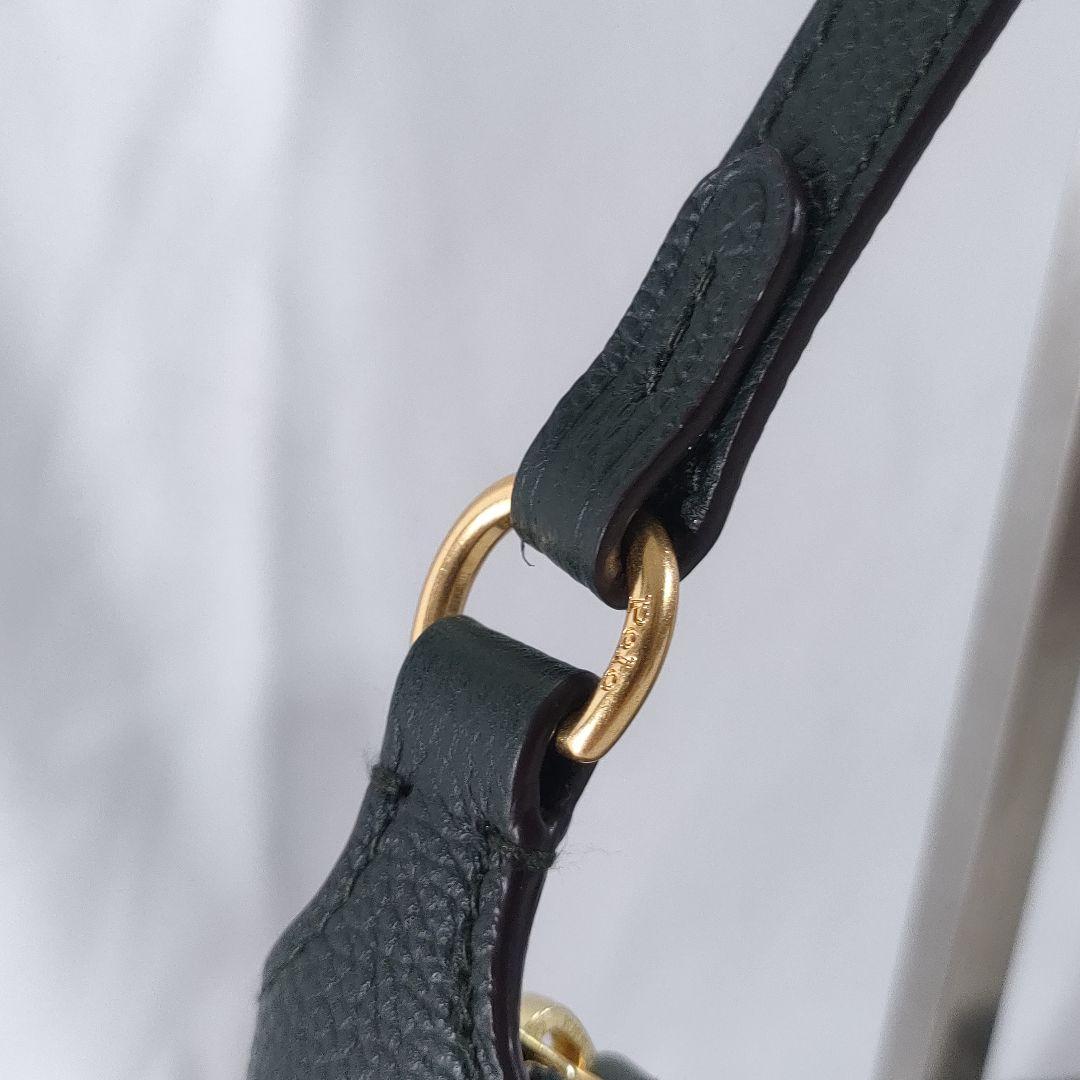 極美品✨ポロバイラルフローレン　ワンショルダー　ハーフムーン　グリーン×ゴールド 極美品✨ポロバイラルフローレン ワンショルダー ハーフムーン