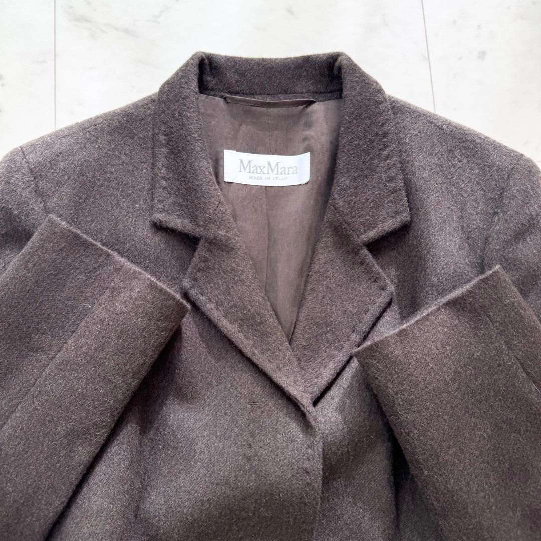 【美品】Max Mara マックスマーラ スカートスーツ アンゴラ ブラウン 茶 【美品】Max Mara マックスマーラ スカートスーツ アンゴラ ブラウン 茶