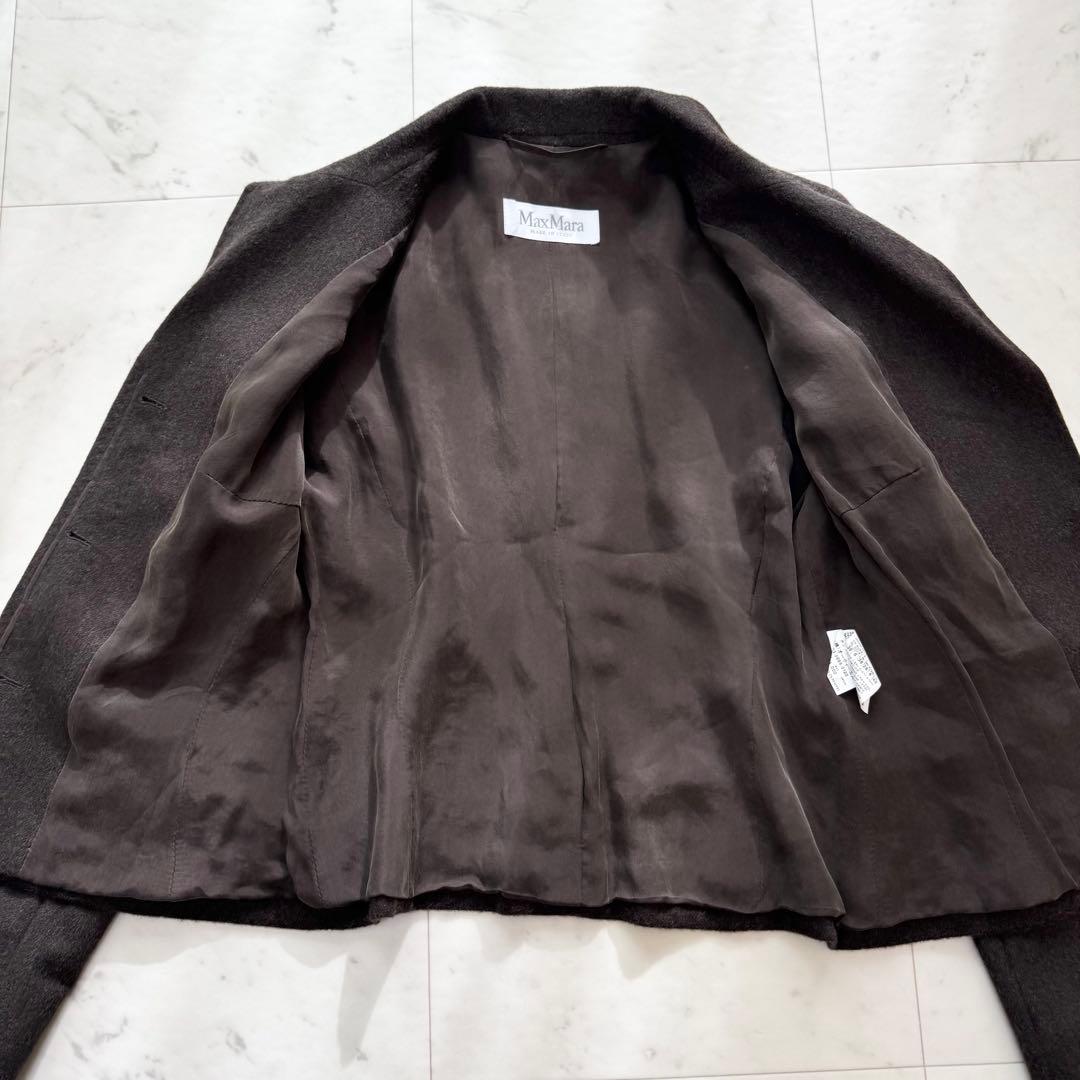 【美品】Max Mara マックスマーラ スカートスーツ アンゴラ ブラウン 茶 【美品】Max Mara マックスマーラ スカートスーツ アンゴラ ブラウン 茶