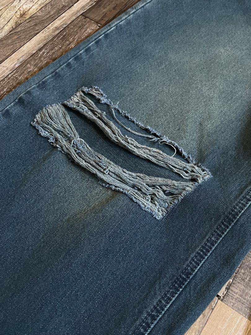 「MAISONPRINCE」Blue WIDE Damage Wash デニム