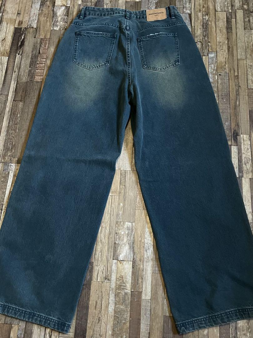 「MAISONPRINCE」Blue WIDE Damage Wash デニム