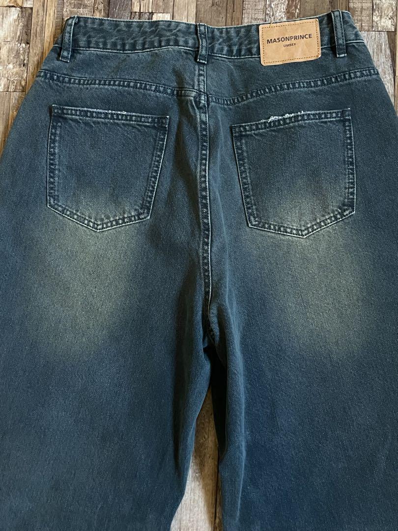 「MAISONPRINCE」Blue WIDE Damage Wash デニム
