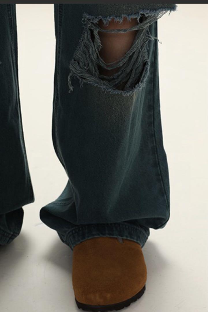 「MAISONPRINCE」Blue WIDE Damage Wash デニム