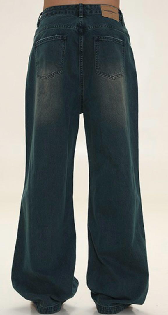 「MAISONPRINCE」Blue WIDE Damage Wash デニム