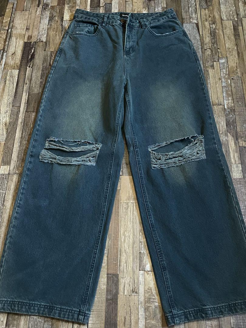 「MAISONPRINCE」Blue WIDE Damage Wash デニム