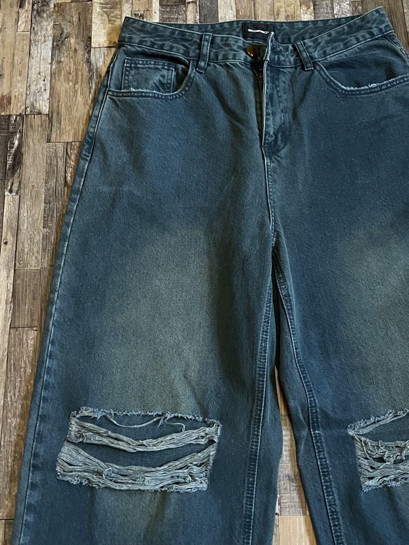 「MAISONPRINCE」Blue WIDE Damage Wash デニム