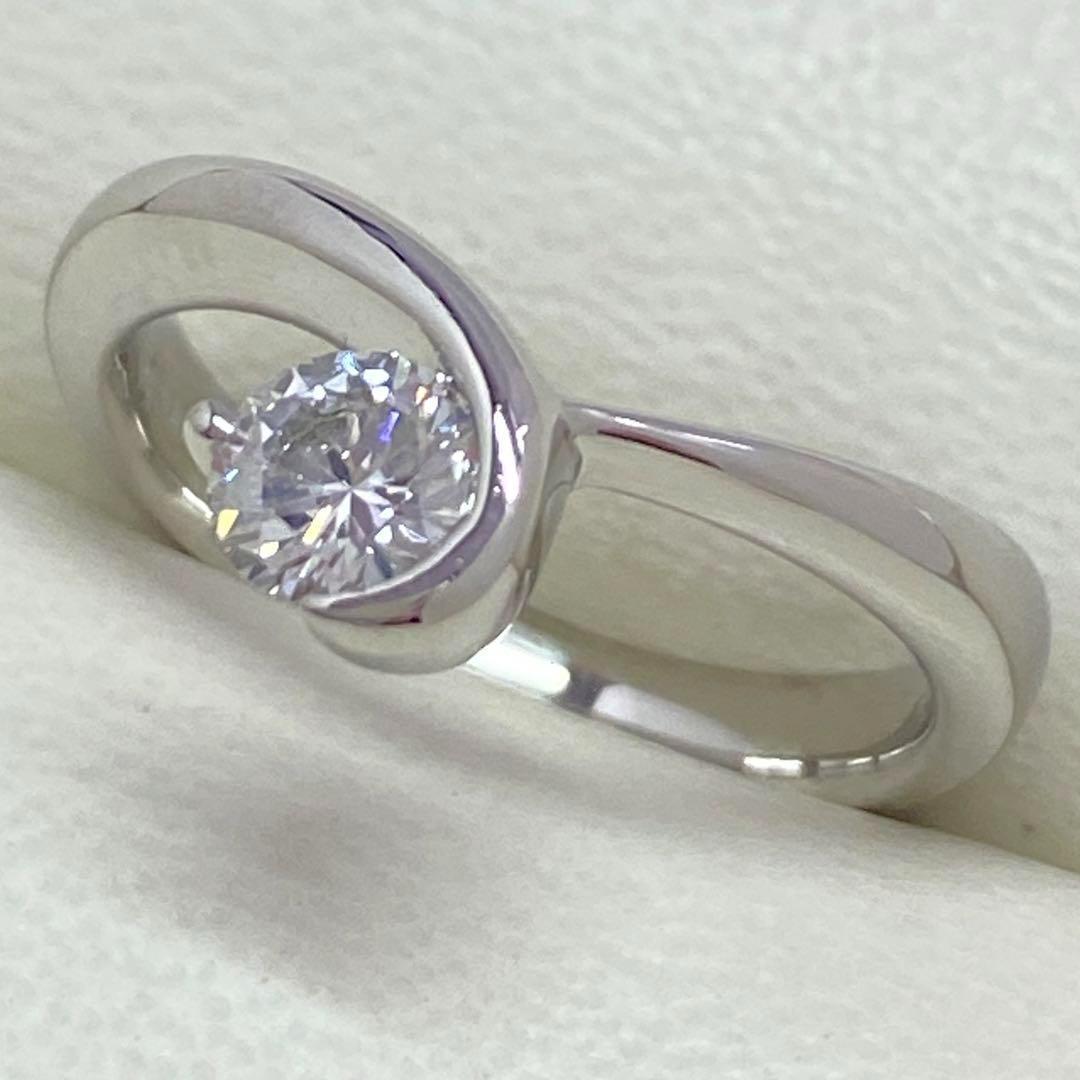 Pt900　天然ダイヤモンドリング　D0.314ct　サイズ7号　4.4ｇ