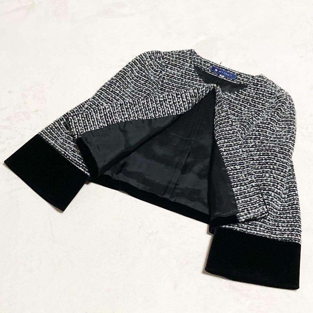 美品】エムズグレイシー ジャケット ブラック 38 M モヘア