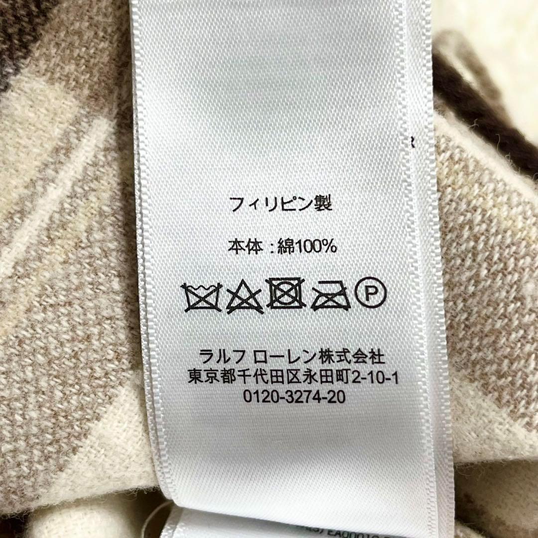 【美品】ポロラルフローレン プラッド フリンジトリム チェック ワンピース 美品】ポロラルフローレン プラッド フリンジトリム チェック