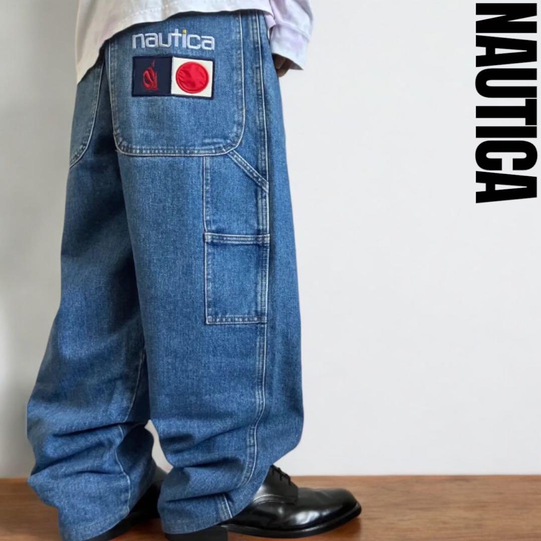 USA80s90s極太 初期NAUTICA バギーペインターデニム B系Y2K