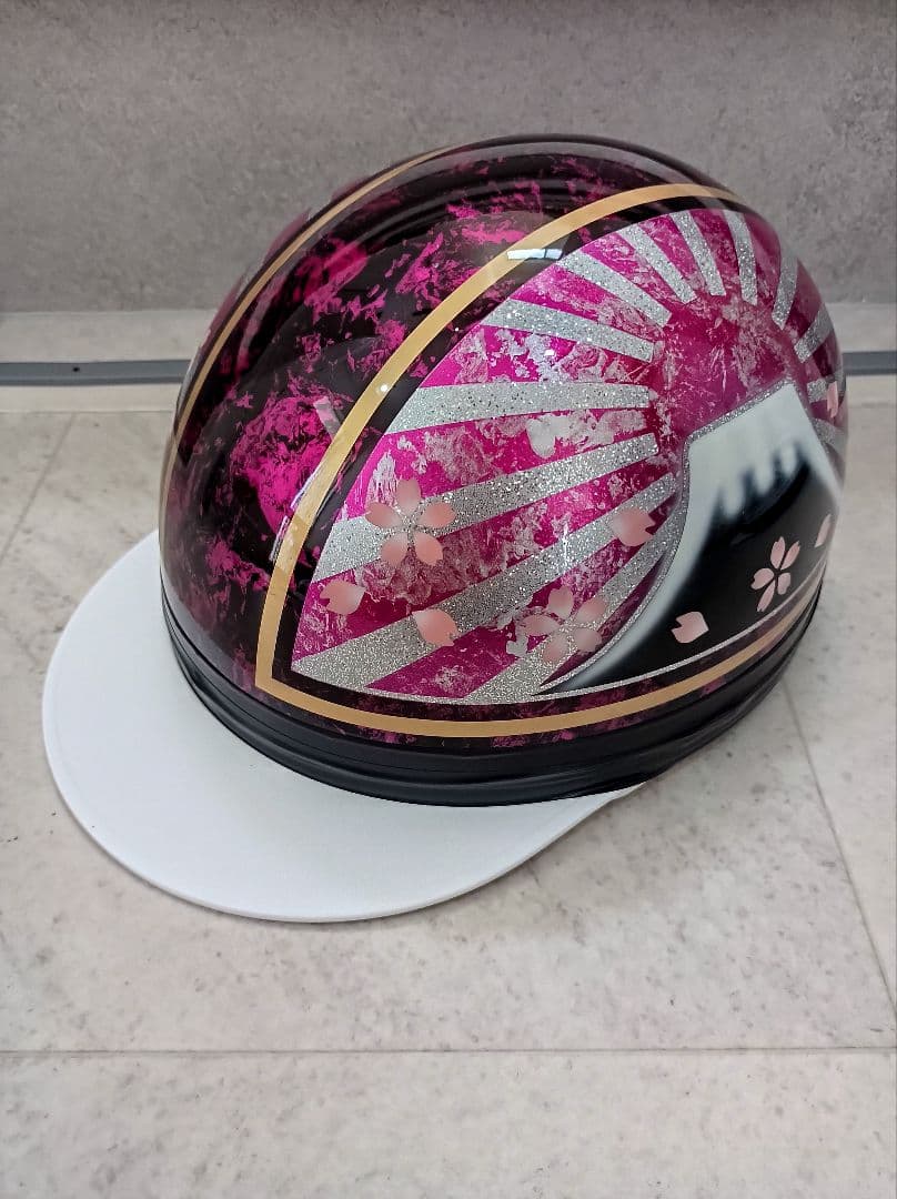 カスタムコルク半　Candyピンクラップ✘白富士日章　桜花　七色ラメ カスタムコルク半 白金富士日章 桜花 七色ラメ カスタムコルク半 Candy