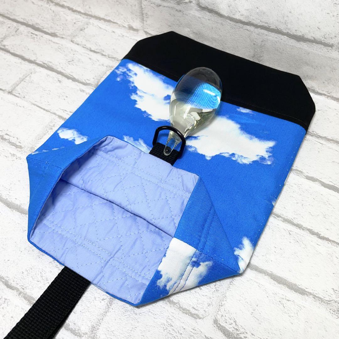 【現品】青空×黒　入園入学グッズ5点セット/裏地キルティング　ハンドメイド