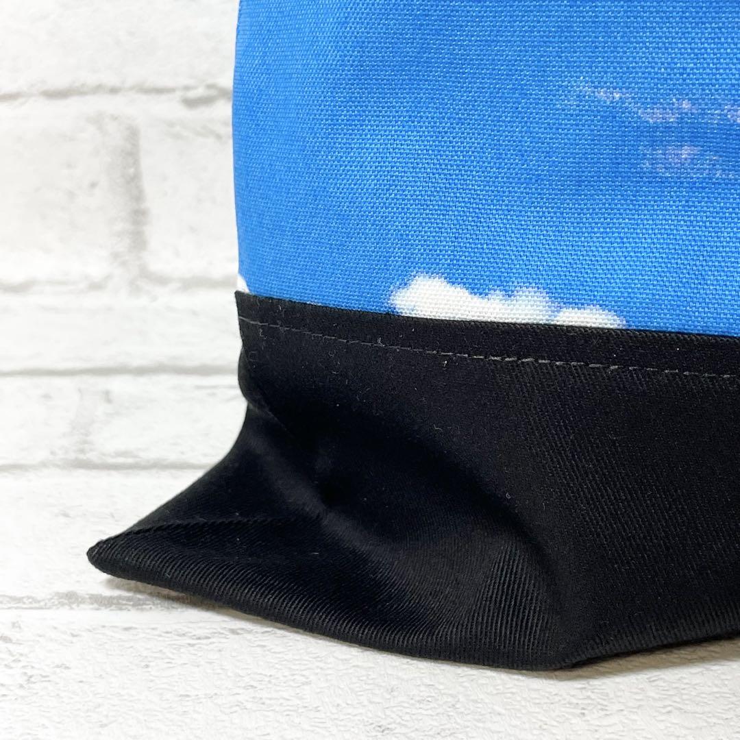 【現品】青空×黒　入園入学グッズ5点セット/裏地キルティング　ハンドメイド