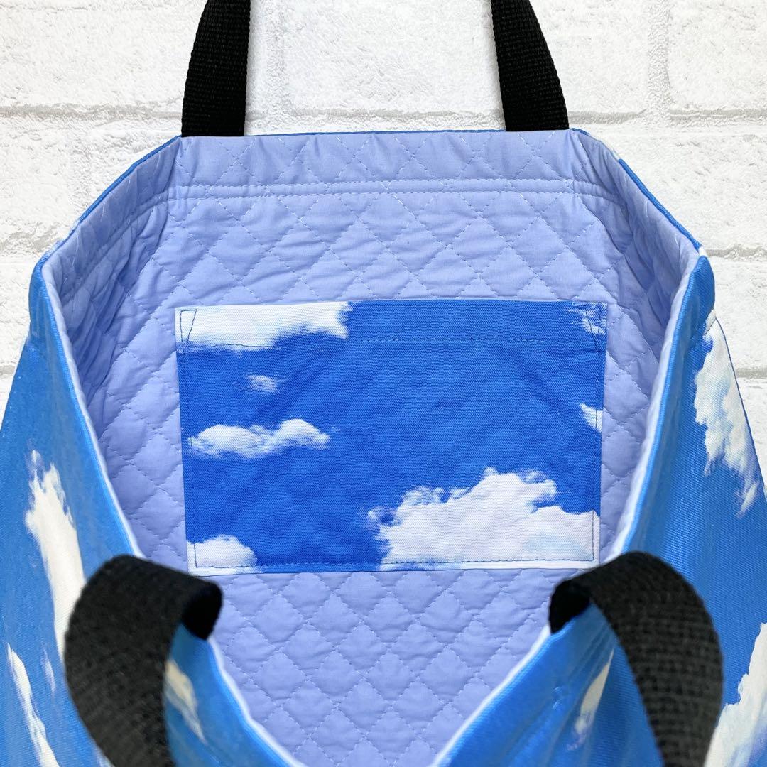 【現品】青空×黒　入園入学グッズ5点セット/裏地キルティング　ハンドメイド