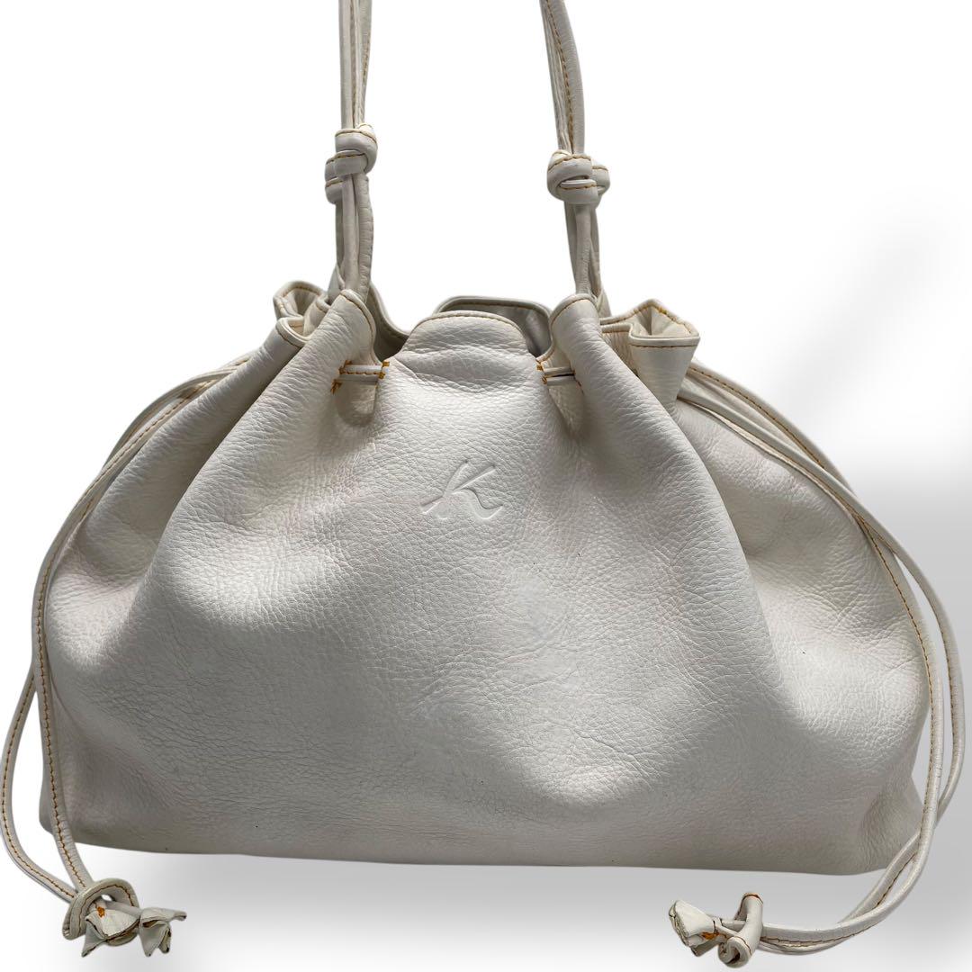 美品　kitamura キタムラ　トートバッグ　巾着　ワンショルダー　　レザー