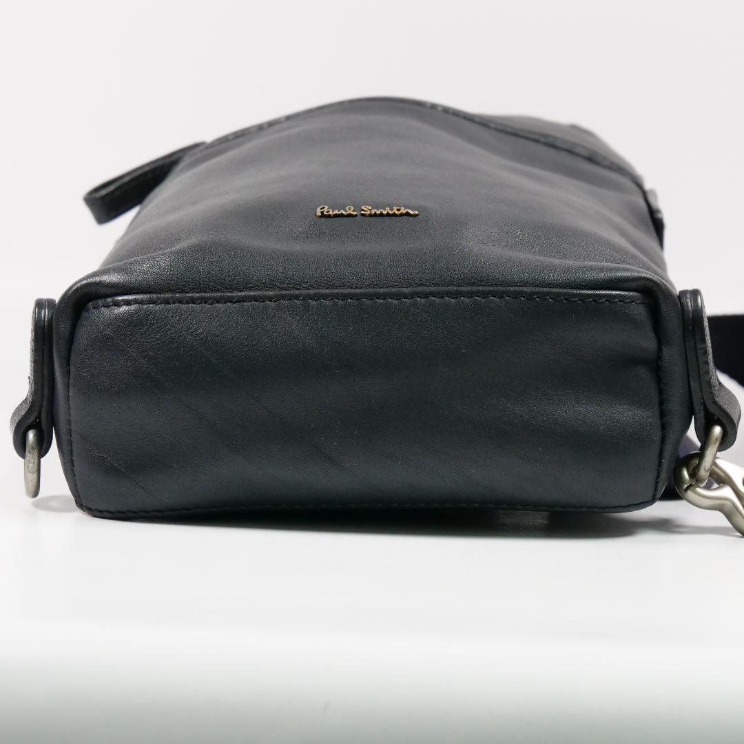 極美品✨ポールスミス ボディバッグ オールレザー ネイビー