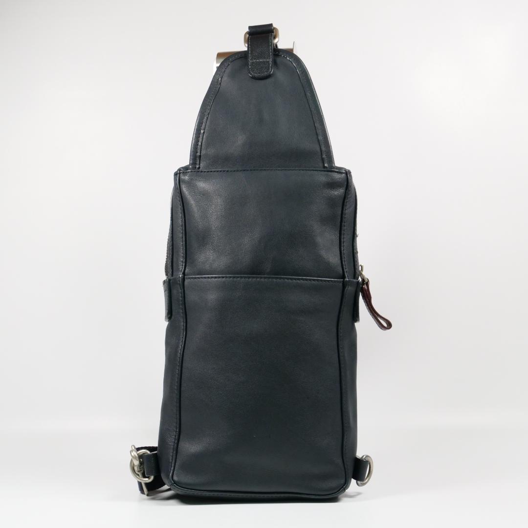 極美品✨ポールスミス ボディバッグ オールレザー ネイビー
