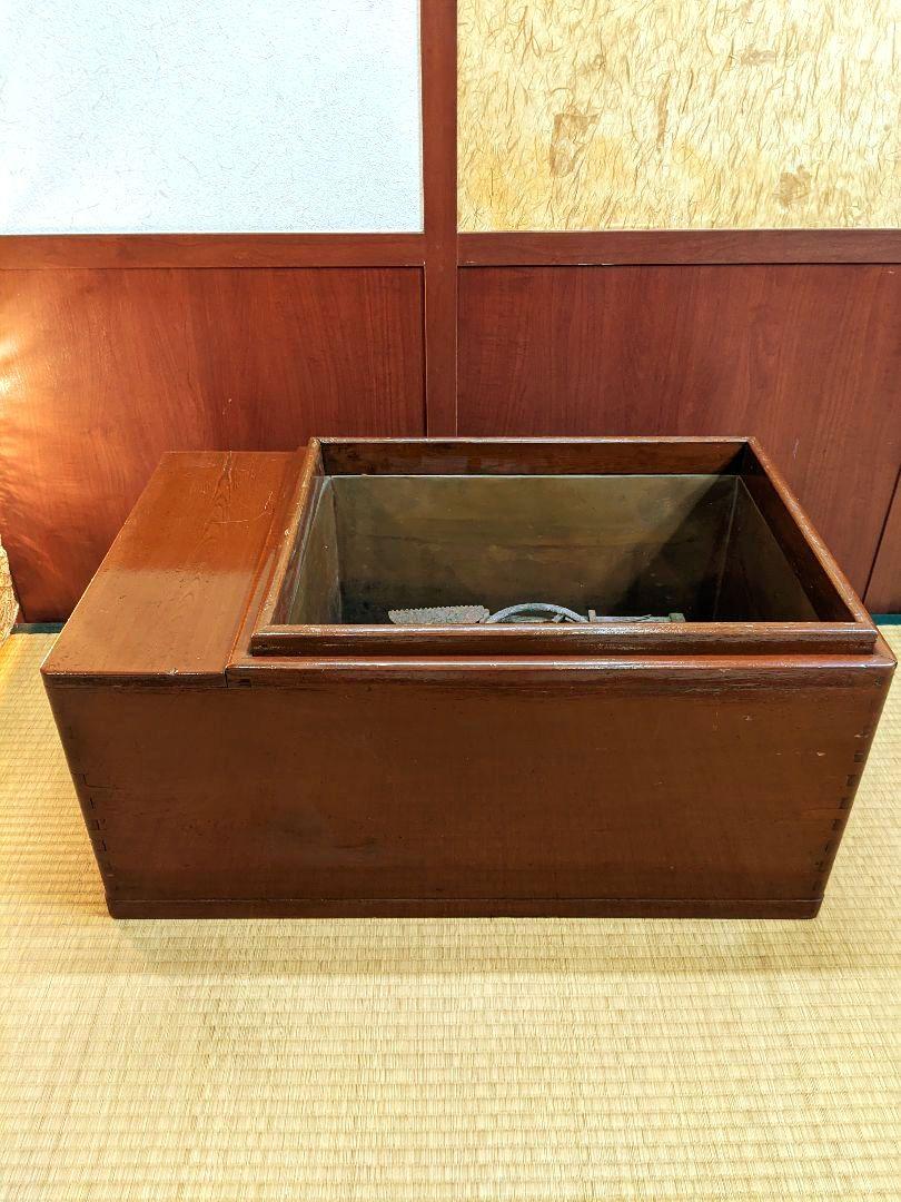 昭和レトロ 木製火鉢 長火鉢 引き出し付き アンティーク 火鉢