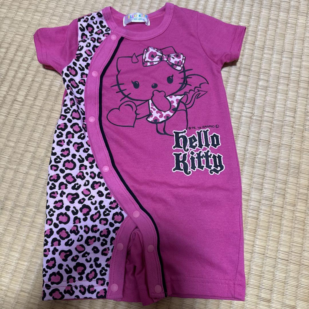 Hello Kitty ベビー服 50-60 ピンク ヒョウ柄 - メルカリ