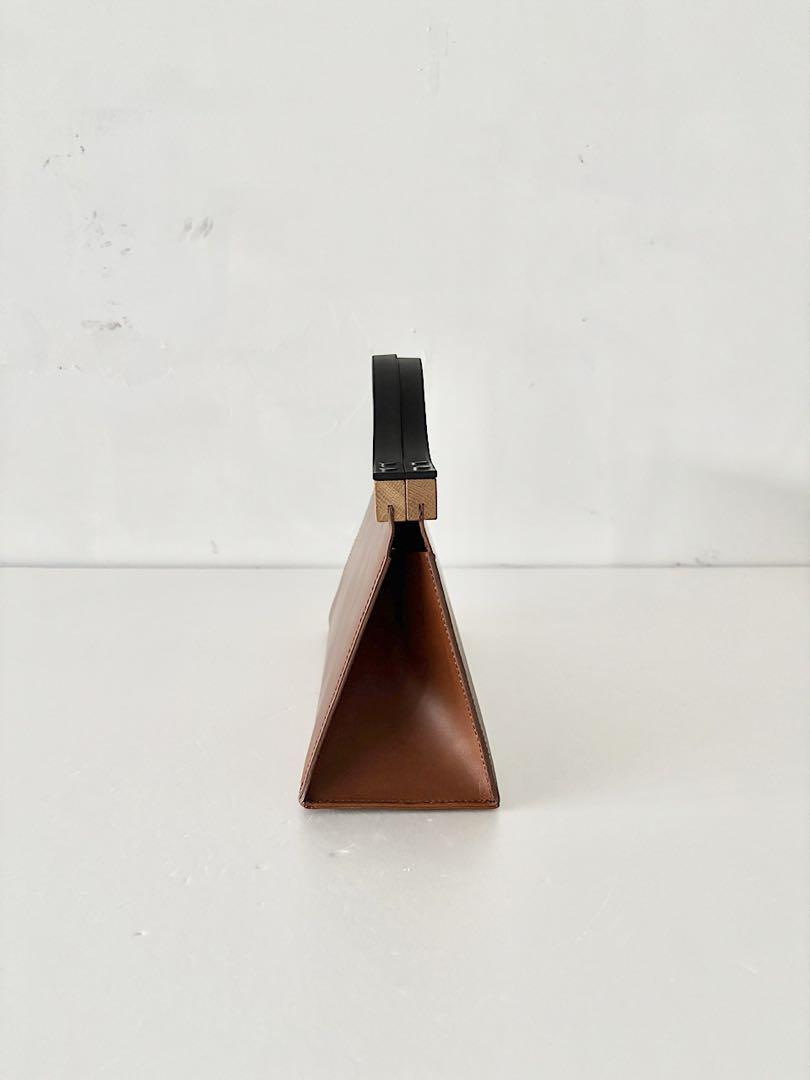 【美品】YURUKU　Clap Wood Square Hand Bag S