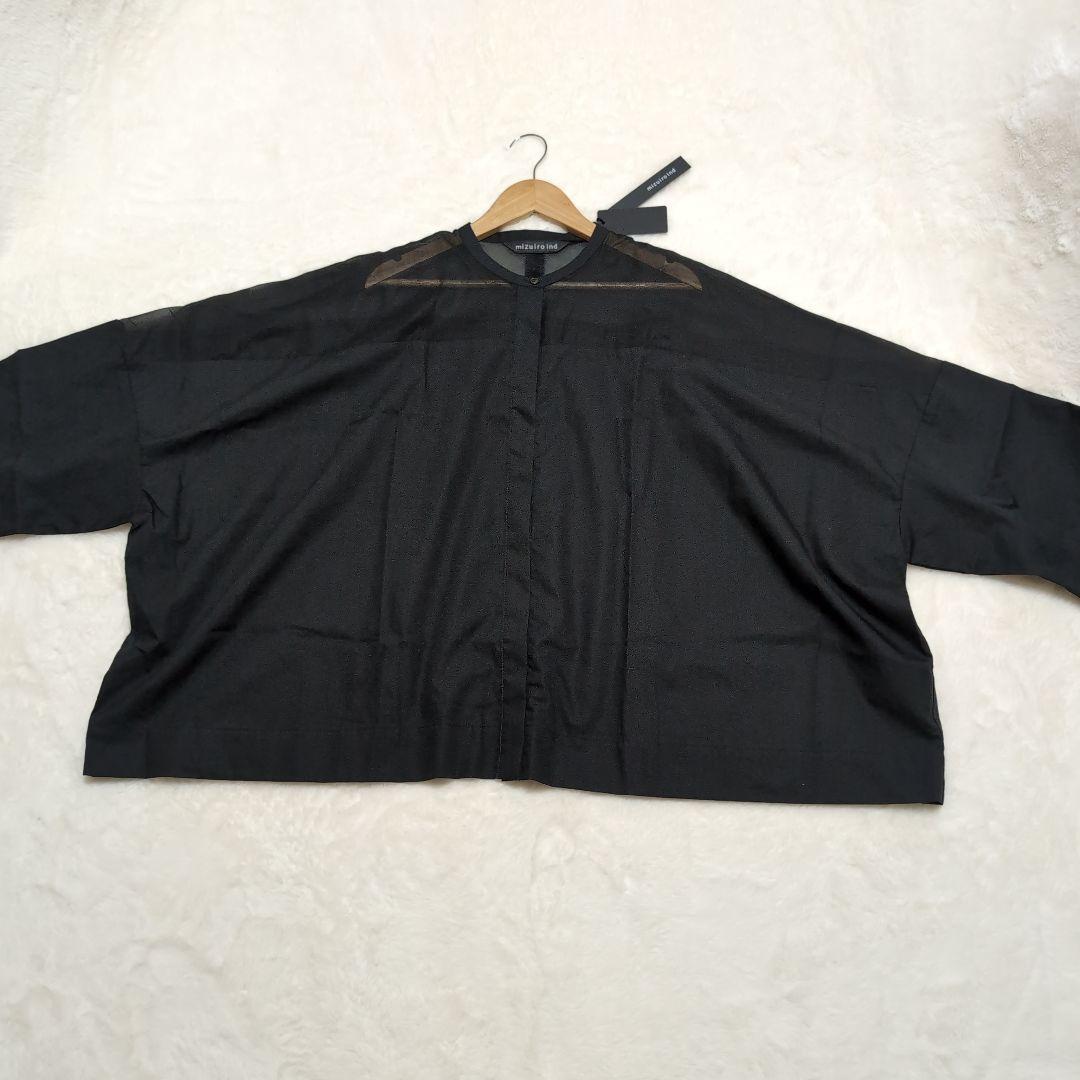 ✧新品タグ付き 25SS【ミズイロインド】バンドカラーシアー