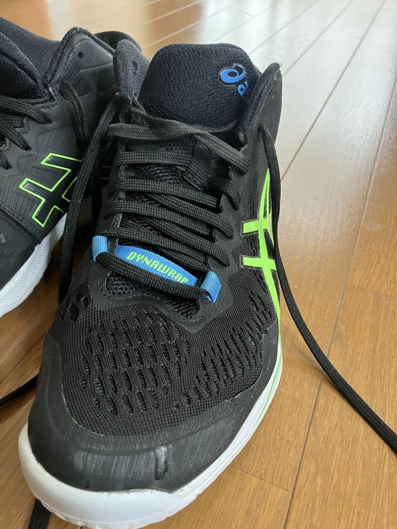 ASICS スカイエリートバレーボールシューズ ミドルカット ブラック/グリーン