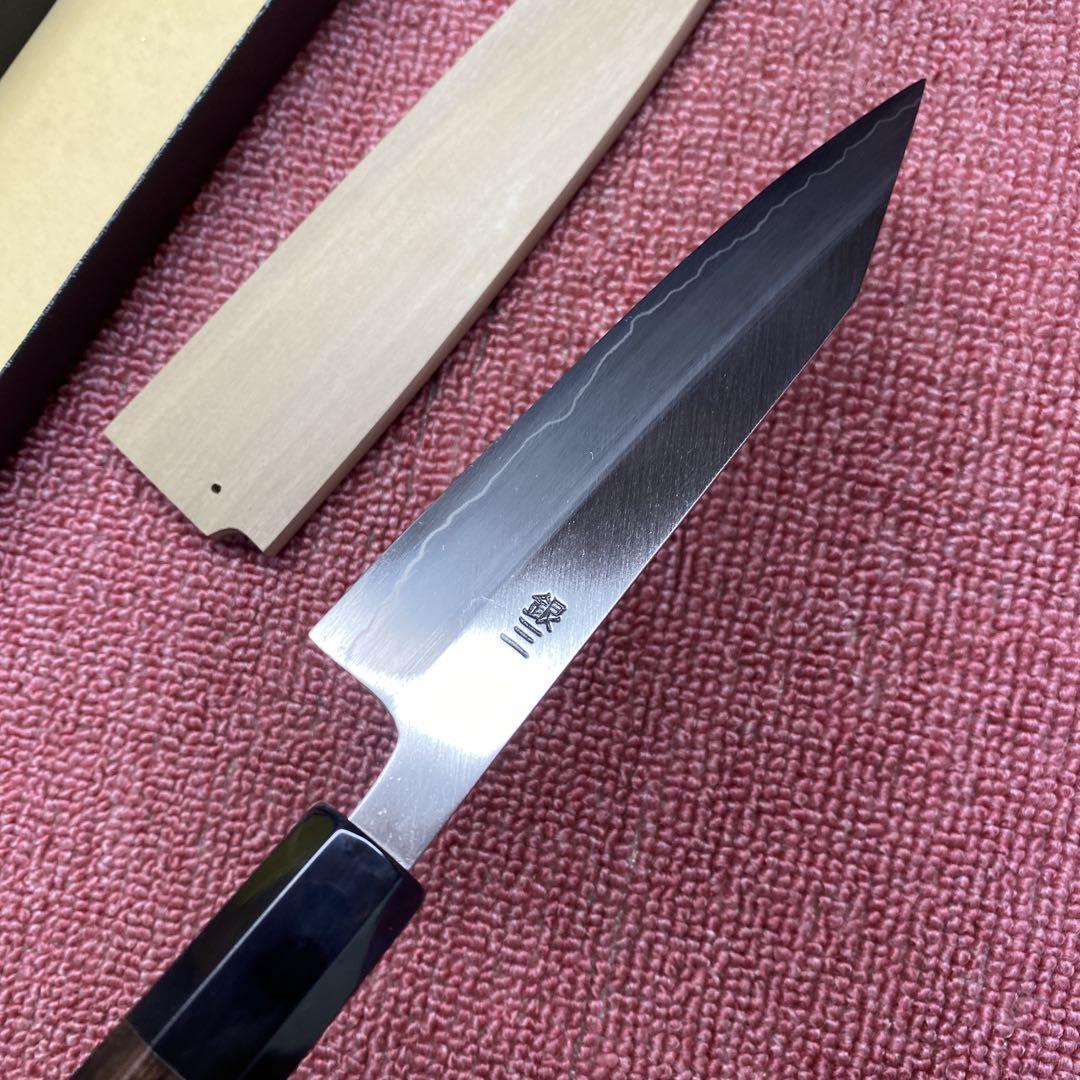 銀三　両刃　特製万能型ペティ包丁　150㎜ 5寸 鞘付き