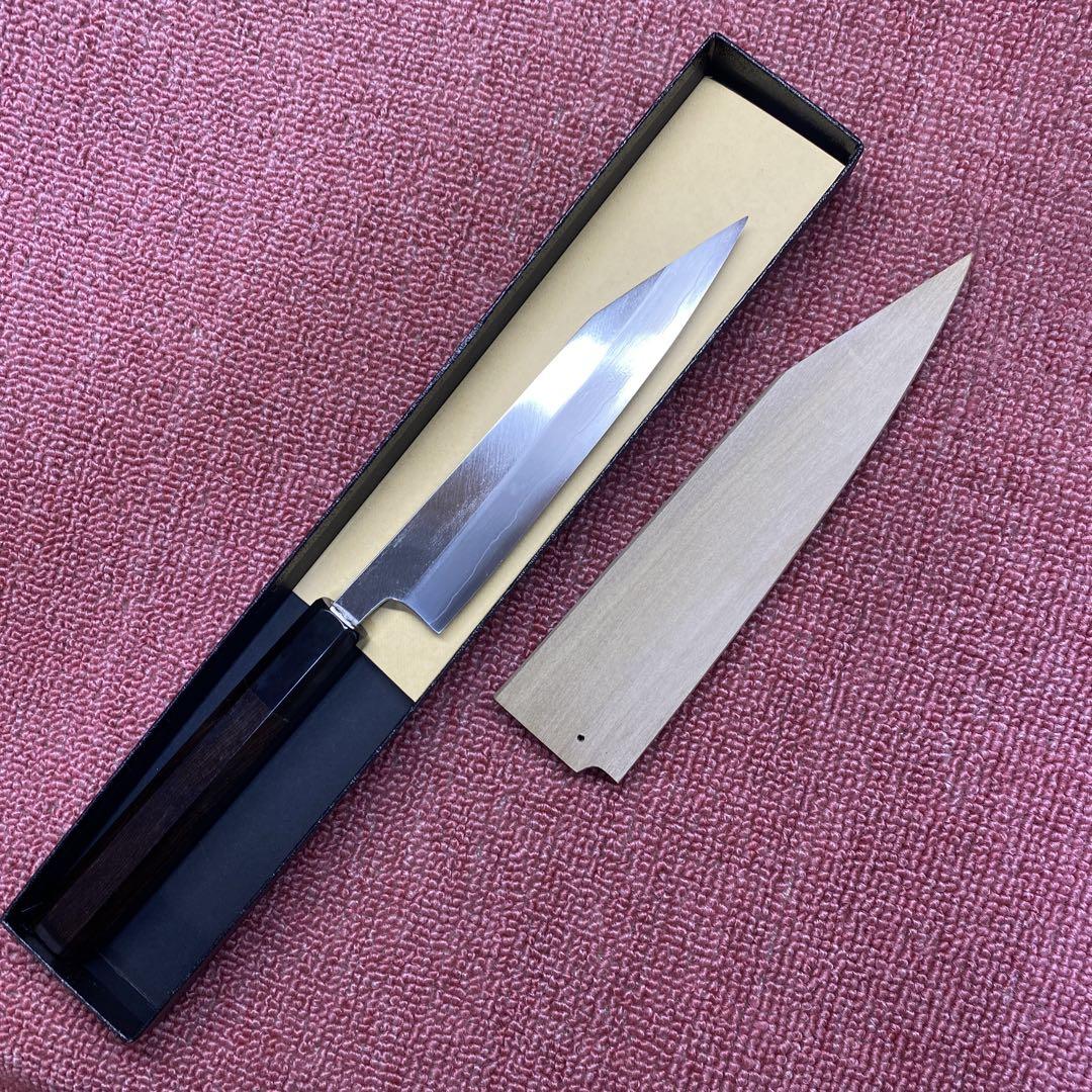 銀三　両刃　特製万能型ペティ包丁　150㎜ 5寸 鞘付き