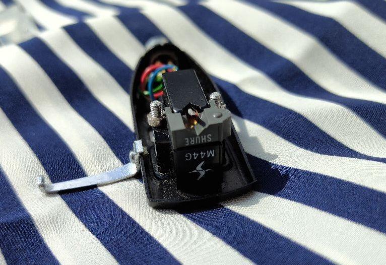 動作OK SHURE M44G 初期カモメ 純正針 ヘッドシェル カバー付き
