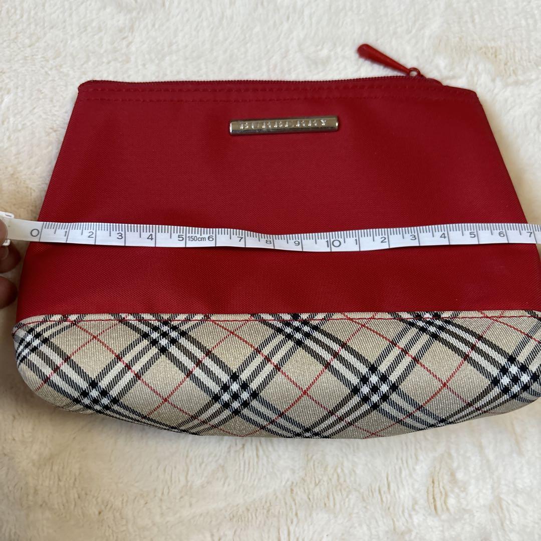 BURBERRY 赤 ポーチ - メルカリ