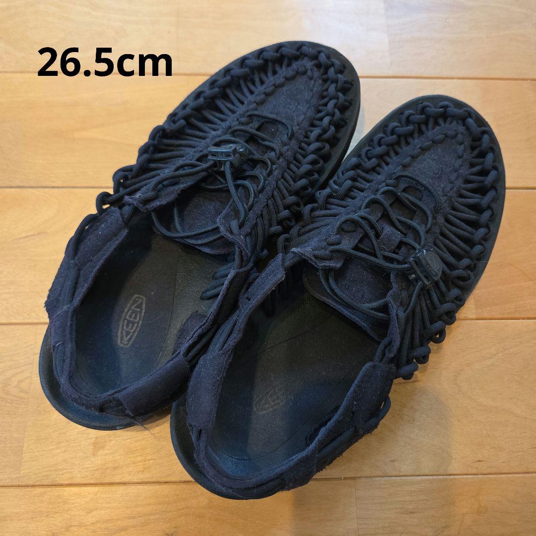 KEEN 26.5cm メンズ サンダル 靴 ブラック 黒 メッシュ