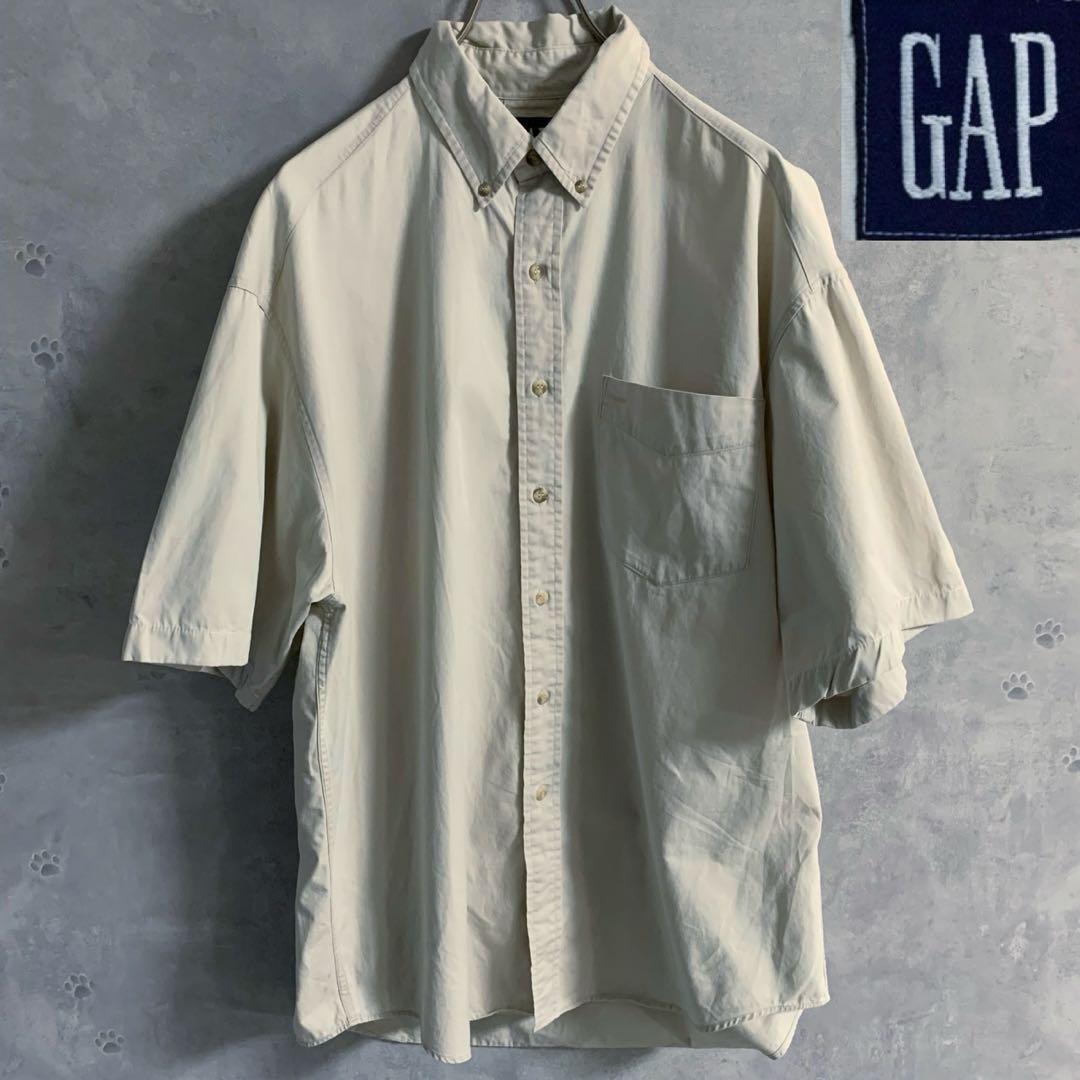 90's OLD GAP オールドギャップ 無地 BD半袖シャツ