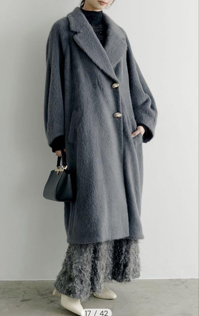 新品❣️スナイデル ❣️ シャギーロングコート　snidel グレー　サイズ１