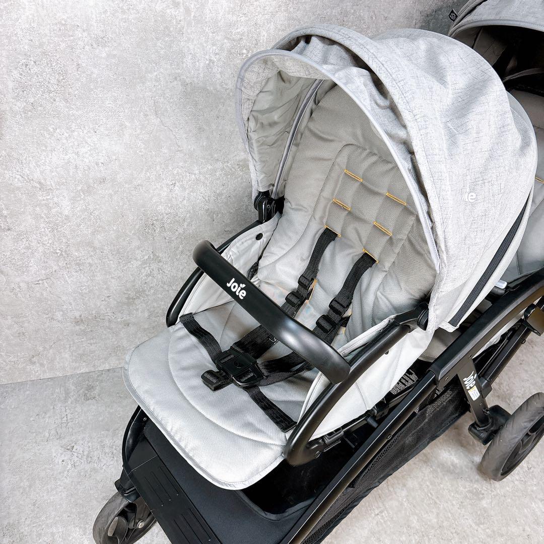 美品♪ Joie エヴァライトデュオ グレーフランネル 二人乗り 双子ベビーカー