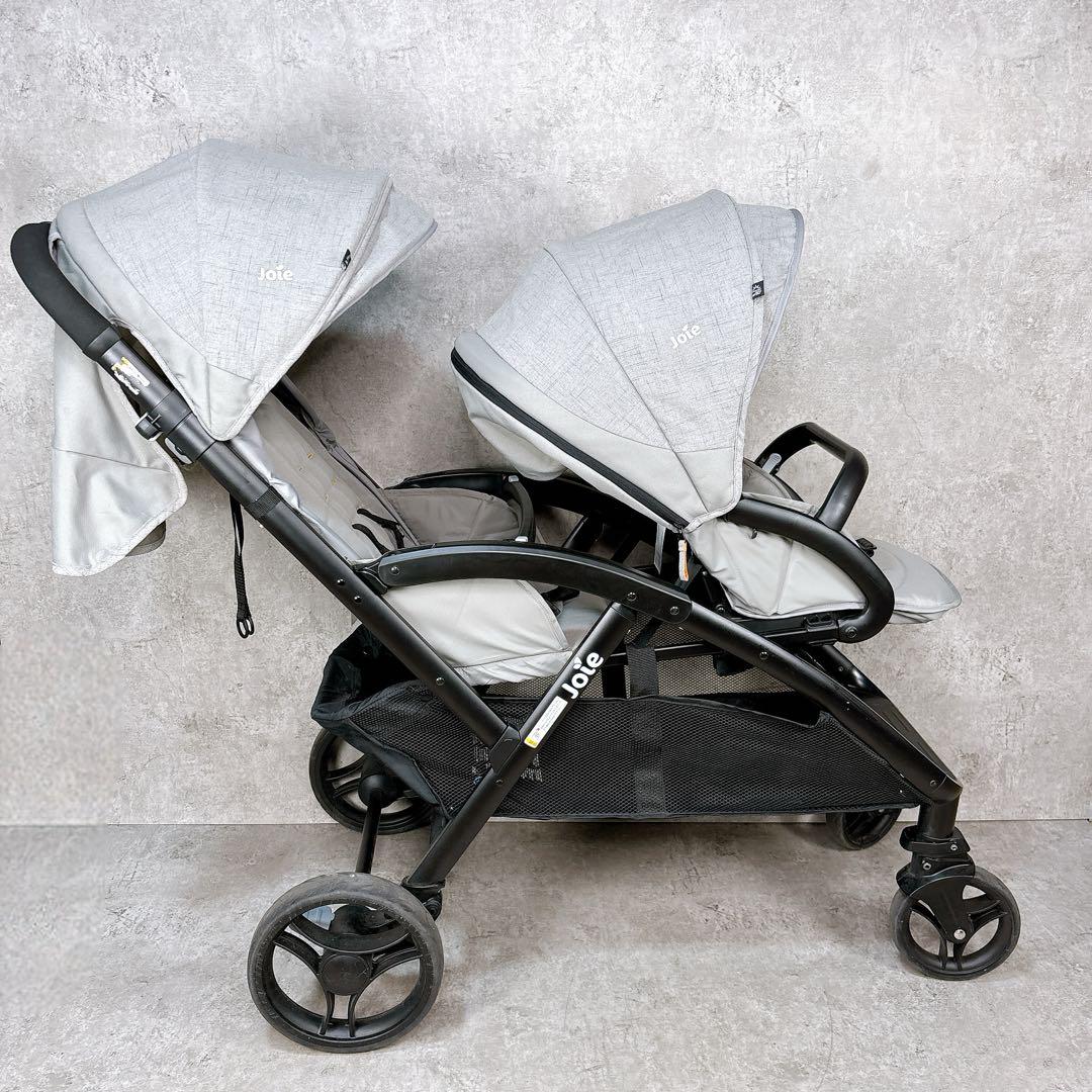 美品♪ Joie エヴァライトデュオ グレーフランネル 二人乗り 双子ベビーカー