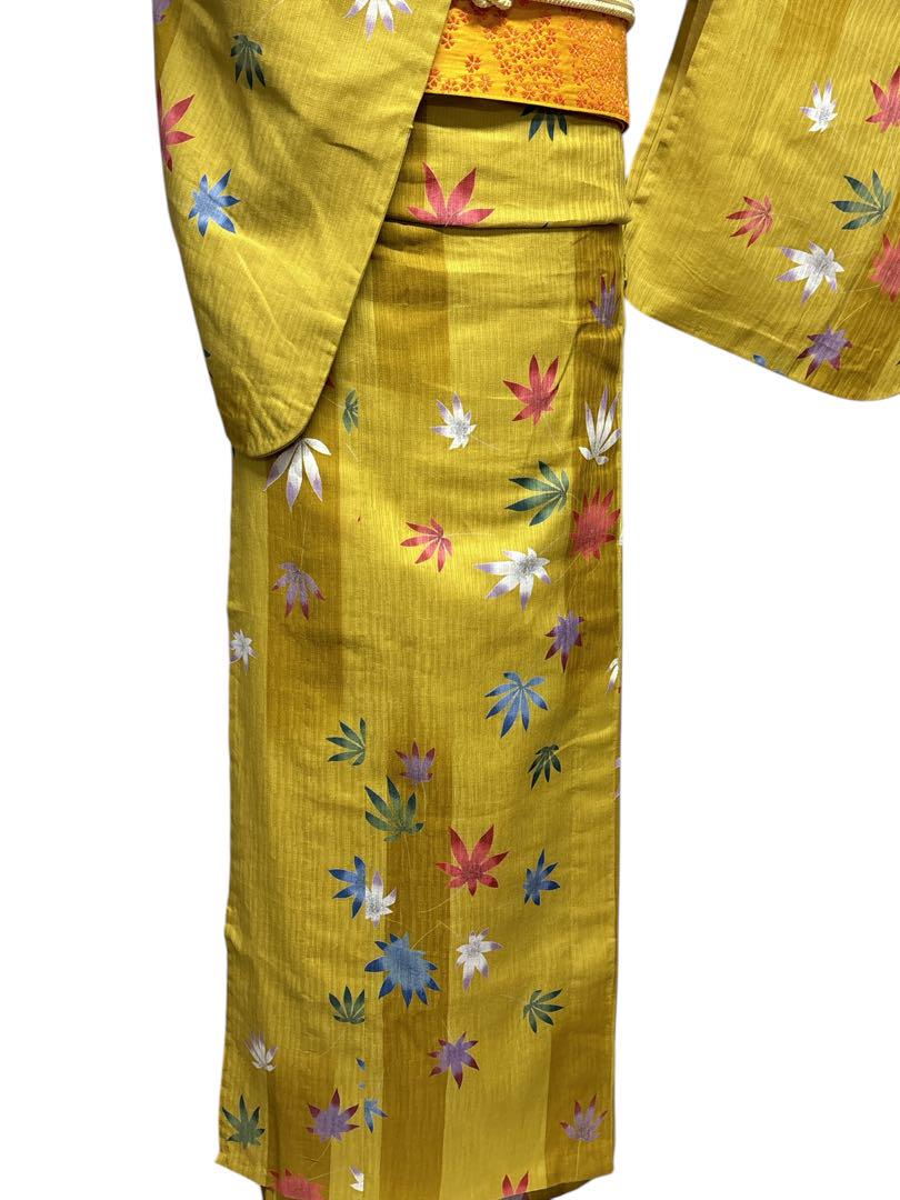 美品 洗える夏着物 薄物 KUMIKYOKU 浴衣