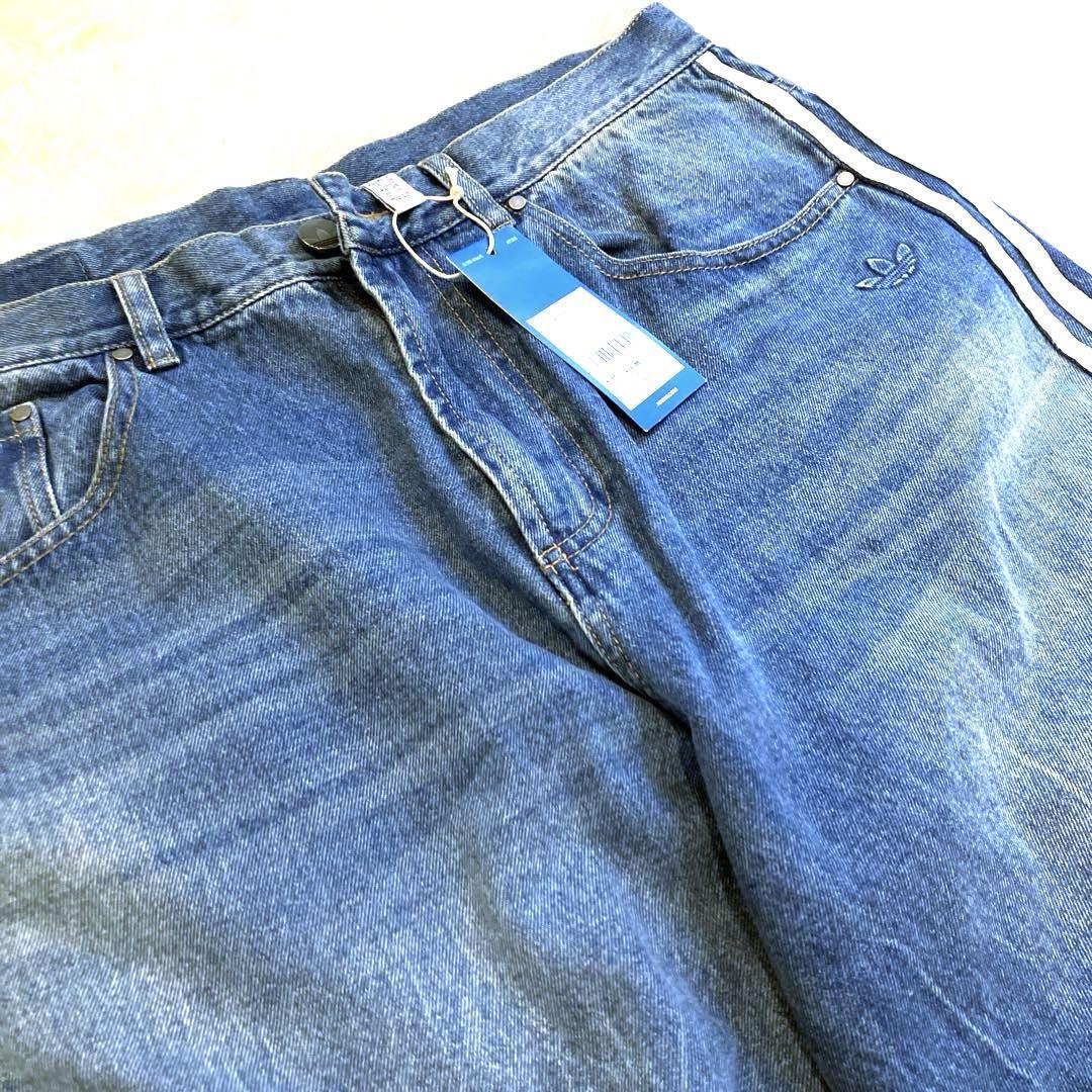 タグ付未使用　adidas ルーズフィット デニムパンツ　34 インディゴ