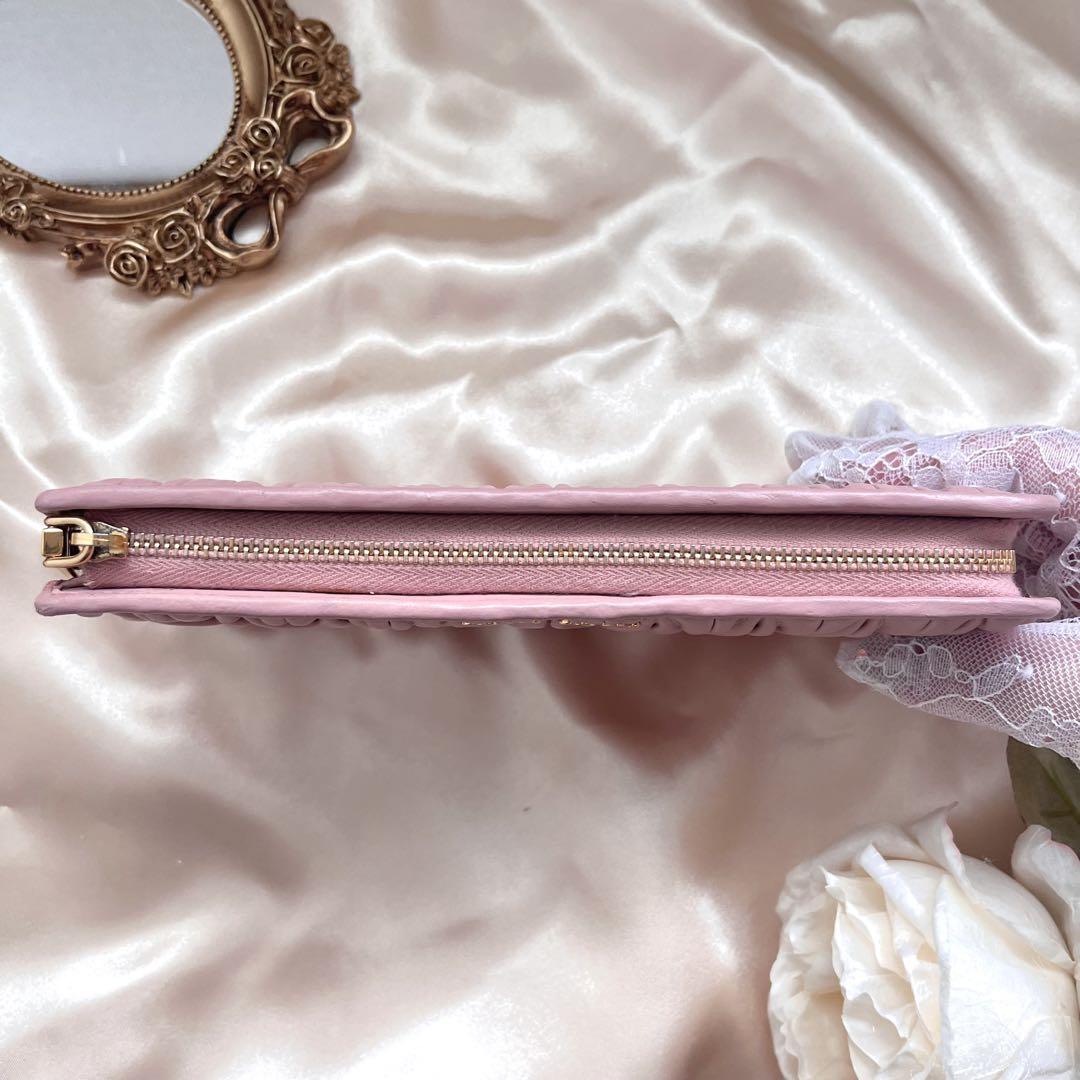 【美品・箱付き】miu miu 長財布 マテラッセ ピンク ゴールドロゴ 上品