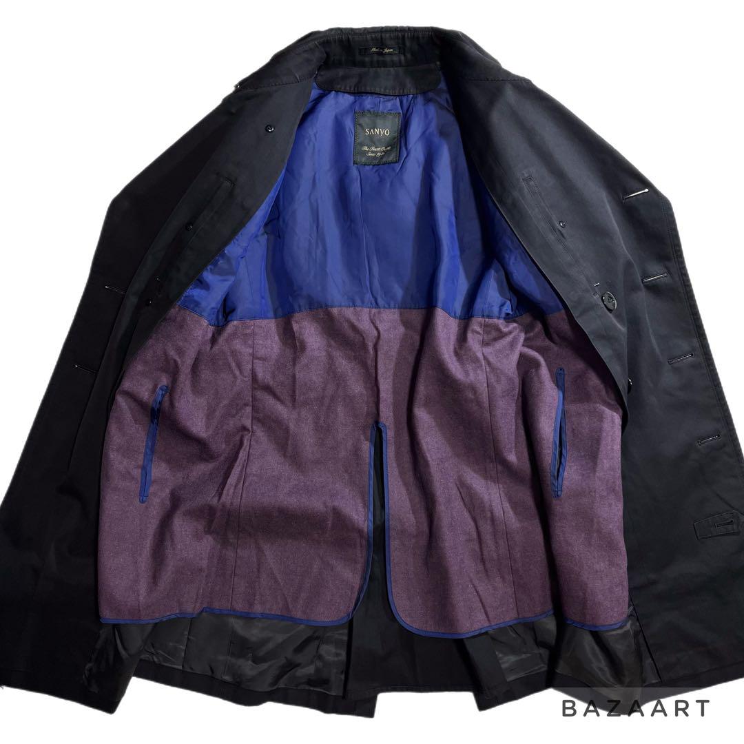 美品✨人気モデル サンヨー トレンチコート 100年コート 黒 M ライナー付き
