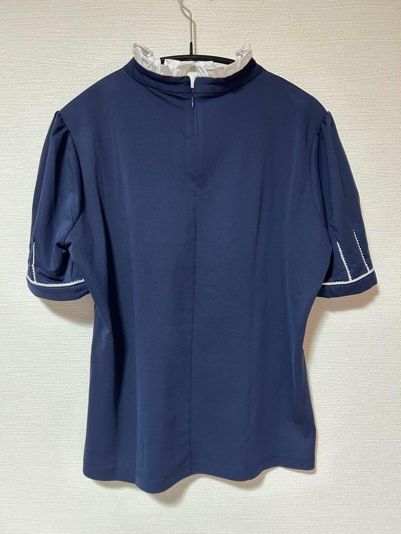新品☞サウスケープ 可愛いゴルフシャツ半袖⚫︎ふりふりレース