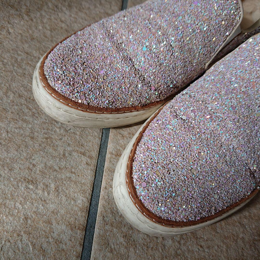 UGG グリッタースリッポン　ピンク　24cm ラメ　スニーカー vans