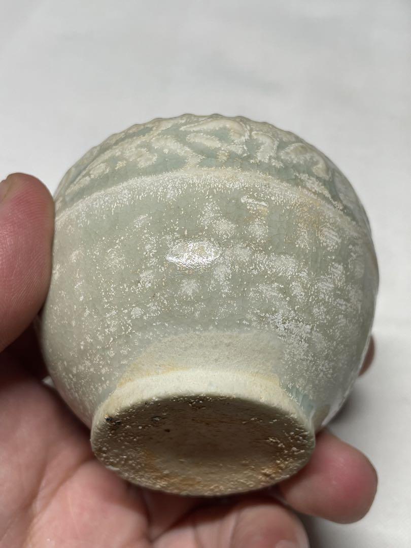 茶入。香合。青白磁。宋時代。古美術。骨董品。舊家蔵出し